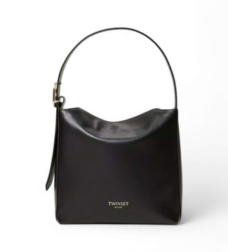 Twinset Jolie lederen hobo tas zwart 