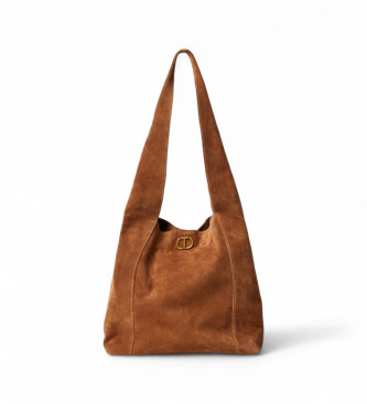 Twinset Borsa hobo in camoscio marrone Ventotene