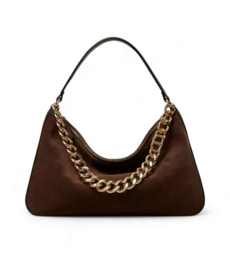 Twinset Sac moyen en daim marron 