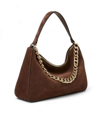 Twinset Sac moyen en daim marron 