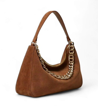Twinset Sac moyen en daim marron 