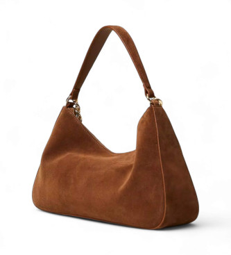 Twinset Sac moyen en daim marron 