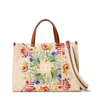 Twinset Borsa shopper in tela con stampa floreale 