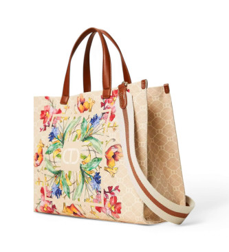 Twinset Borsa shopper in tela con stampa floreale 