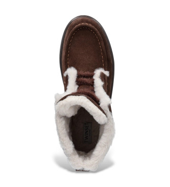 Twinset Bottines en cuir Confy, marron