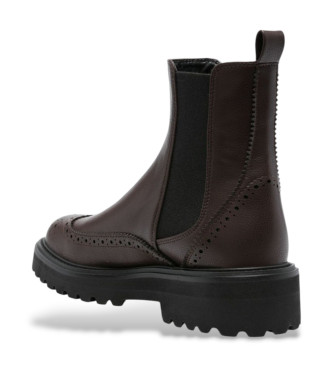 Twinset Bottines en cuir Tron marron