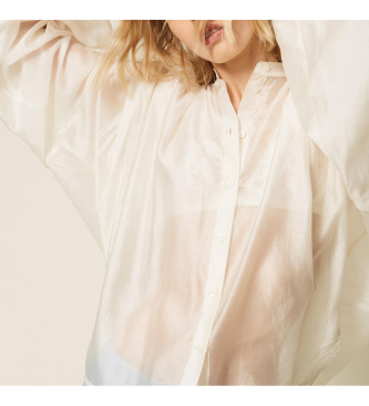 Twinset Bež nabita šifonska srajca