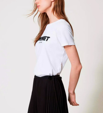 Twinset T-shirt with white embroidered lettering logo