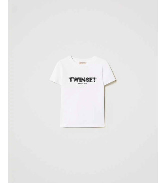 Twinset T-shirt with white embroidered lettering logo