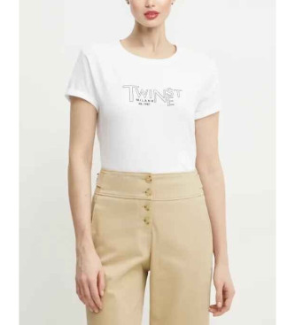 Twinset Vit T-shirt med logotyp