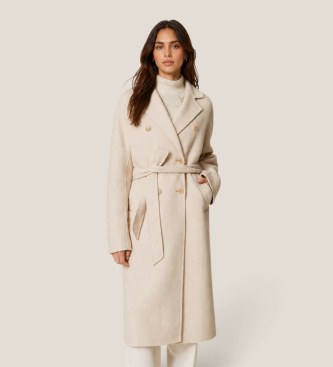 Twinset Mantel aus Wollmischung in Beige
