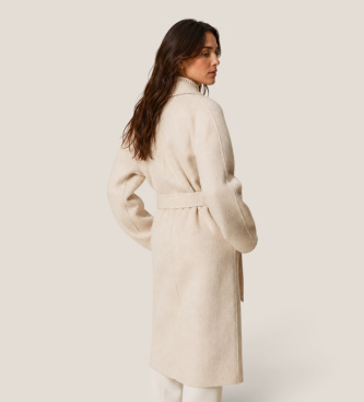 Twinset Mantel aus Wollmischung in Beige