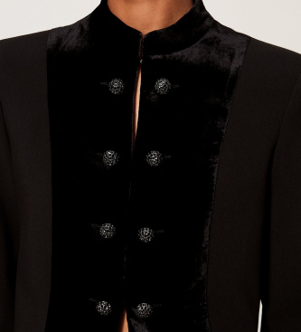 Twinset Spencer-Jacke aus Krepp und schwarzem Samt