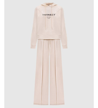 Twinset Tuta con logo beige