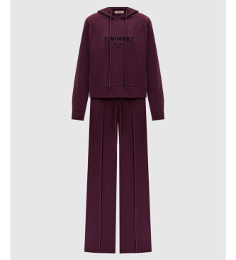 Twinset Tuta con logo viola
