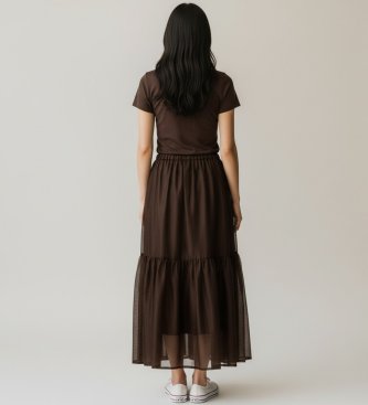 Twinset Bruine Coulisse rok