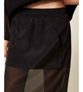 Twinset Schwarzer Midirock aus Organza