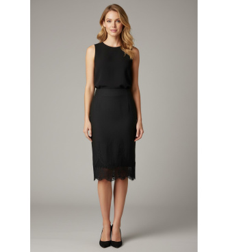 Twinset Jupe en lin Intarsia noir