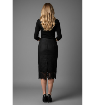 Twinset Jupe en lin Intarsia noir