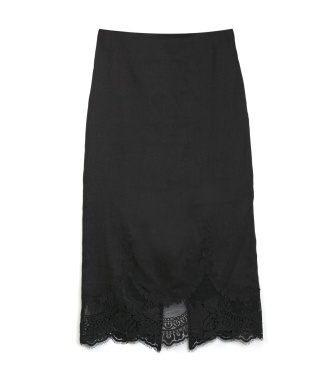 Twinset Jupe en lin Intarsia noir