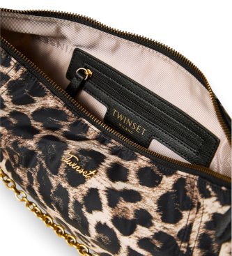 Twinset Hobo-taske med brunt dyreprint