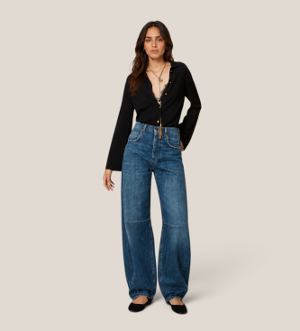 Twinset Jeans horseshoe com cinco bolsos azul