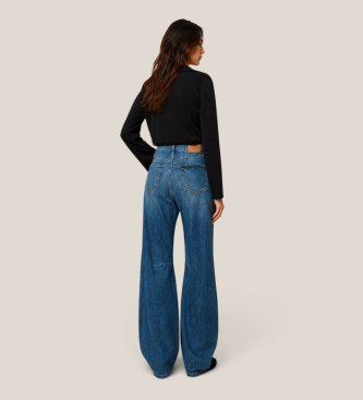 Twinset Jeans horseshoe com cinco bolsos azul