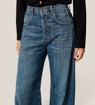 Twinset Jeans horseshoe com cinco bolsos azul