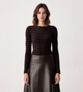 Twinset Pull rayé chocolat