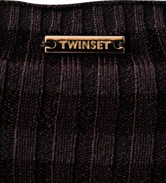 Twinset Pull rayé chocolat