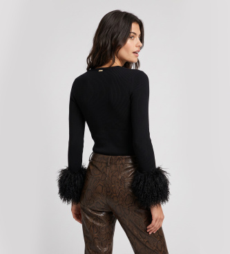 Twinset Ribstrikket sweater i sort