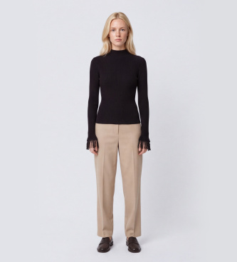 Twinset Pull à col roulé avec broderies noir