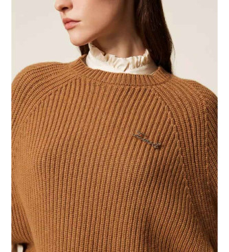 Twinset Beige wool blend cape style jumper