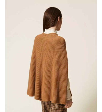 Twinset Beige wool blend cape style jumper
