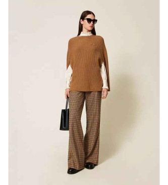 Twinset Beige wool blend cape style jumper