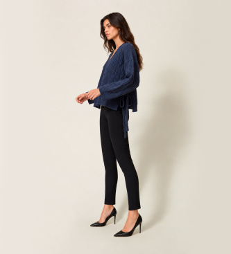 Twinset Jersey de lana mixta con lazos marino