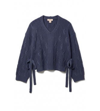 Twinset Jersey de lana mixta con lazos marino