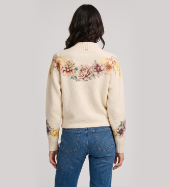Twinset Sweater i uldmix med beige print
