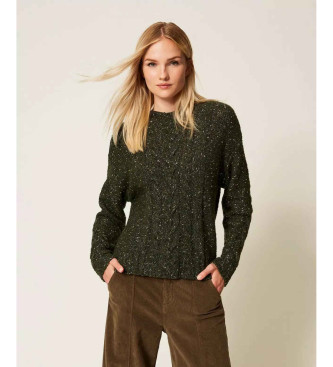 Twinset Wool blend jumper with green lurex