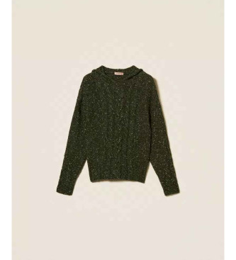 Twinset Wool blend jumper with green lurex