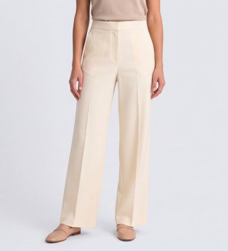 Twinset Gerade Hose aus Krepp in Beige