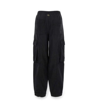 Twinset Pantalon cargo noir