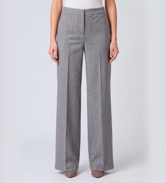 Twinset Pantalon large gris