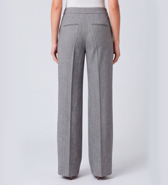 Twinset Pantalon large gris