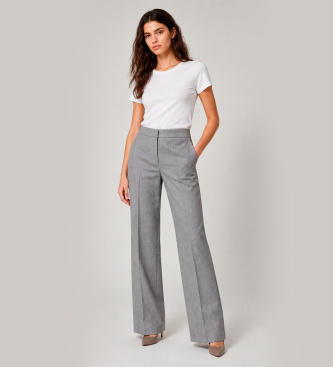 Twinset Pantalon large gris