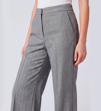 Twinset Pantalon large gris