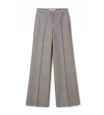 Twinset Pantalon large gris
