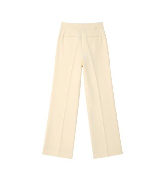 Twinset Gerade Hose aus Krepp in Beige