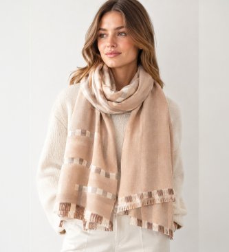 Twinset Foulard Jacquard Logo beige