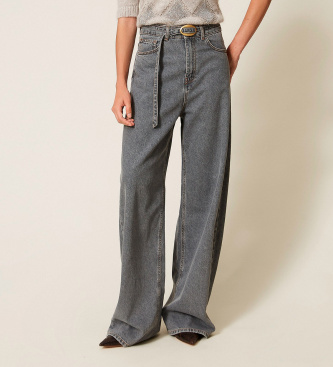 Twinset Balloon-fit five-pocket jeans in gray
